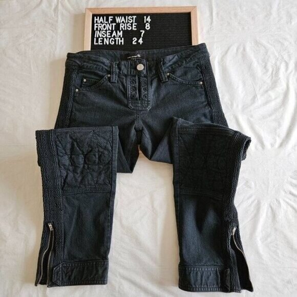 Isabel Marant Etoile Jeans Women 4 Black 1501 Straight Cropped Goth FLAW No Lace - Picture 16 of 16